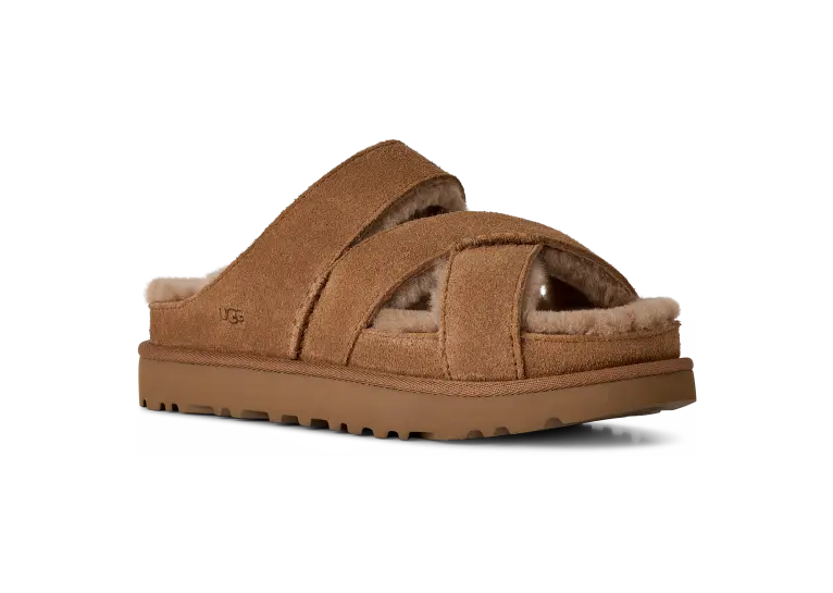UG UGG Greenport Suede Cross Strap Platform Slide Sandals | Dillard's